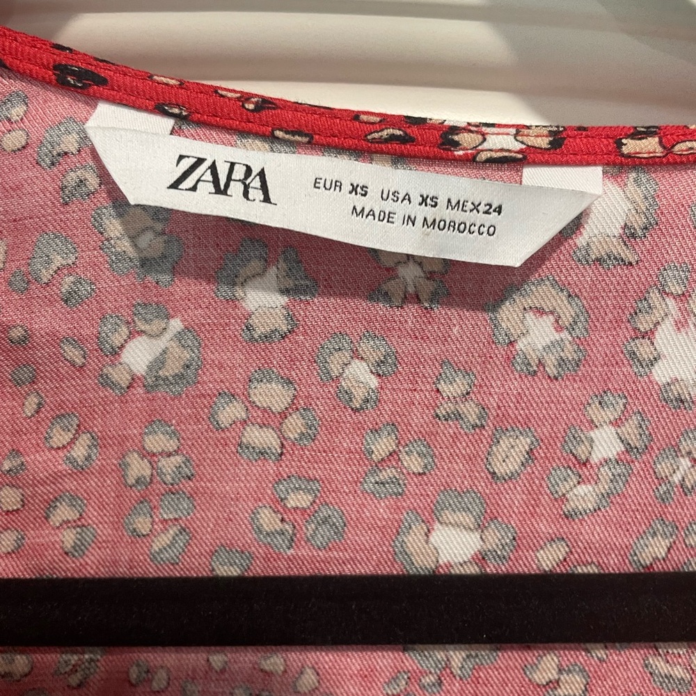 Zara Red Midi Dress With Side Slit - Picture 5 of 6